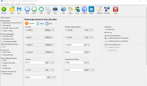 Natural gas pressure drop calculator